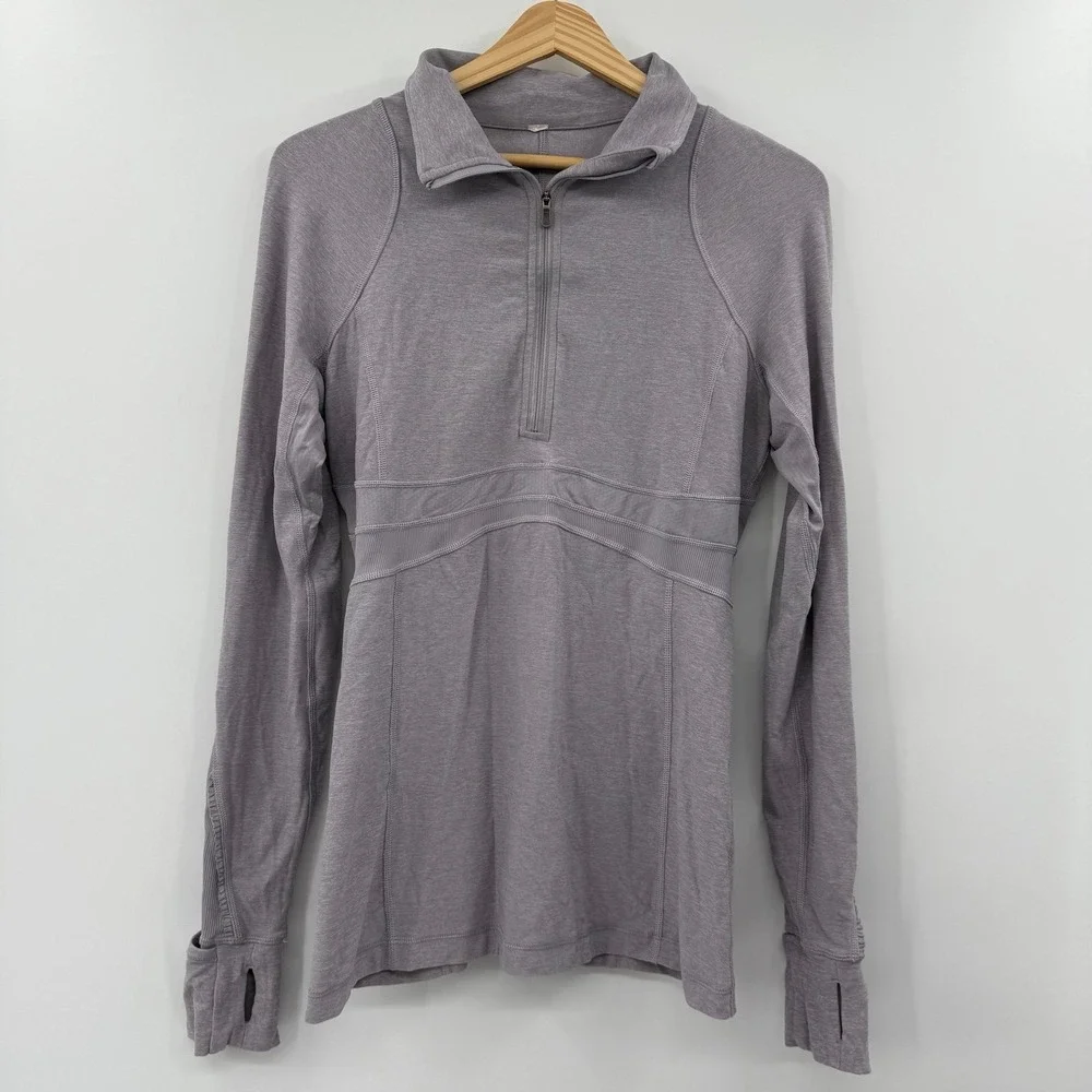 Lululemon Women's 8 Sweatshirt Warm Heart Cold Hands Half 1/2 Zip Mock neck